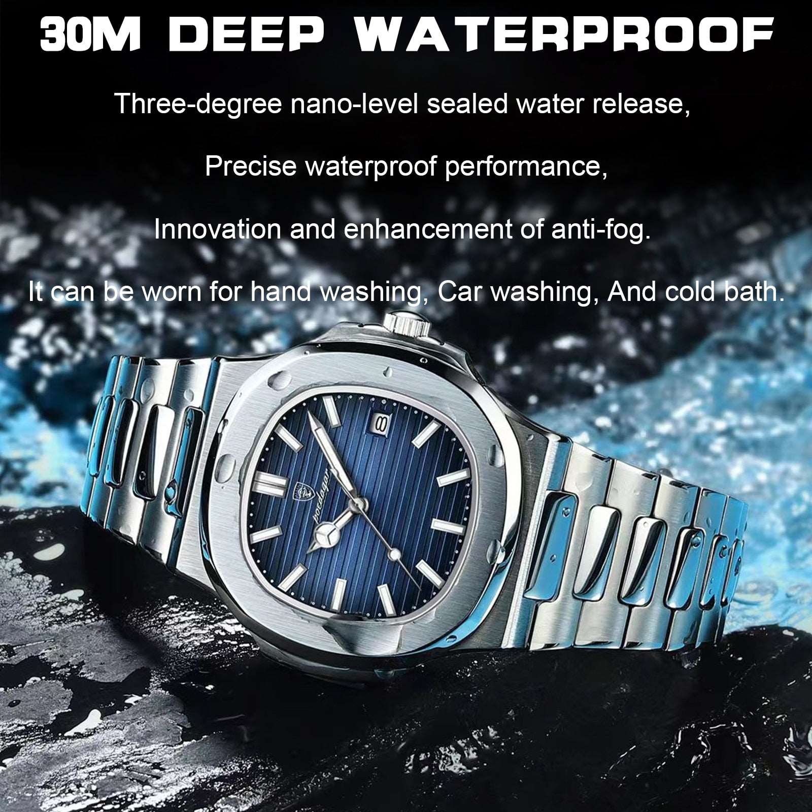 2023 New POEDAGAR Luxury Watch Business Waterproof Male