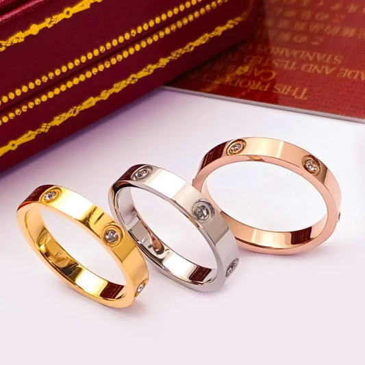2023 Trendy Stainless Steel Rose Gold Color Love Ring for
