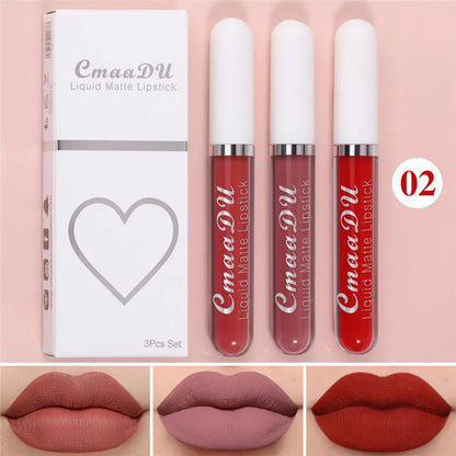 6 Boxes Of Matte Non-stick Waterproof Lipstick - 02-3Pcs