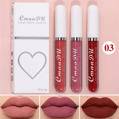 6 Boxes Of Matte Non-stick Waterproof Lipstick - 03-3Pcs