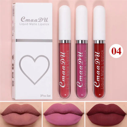6 Boxes Of Matte Non-stick Waterproof Lipstick - 04-3Pcs
