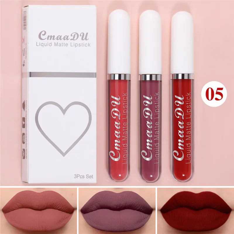 6 Boxes Of Matte Non-stick Waterproof Lipstick - 05-3Pcs