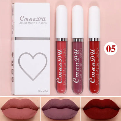 6 Boxes Of Matte Non-stick Waterproof Lipstick - 05-3Pcs