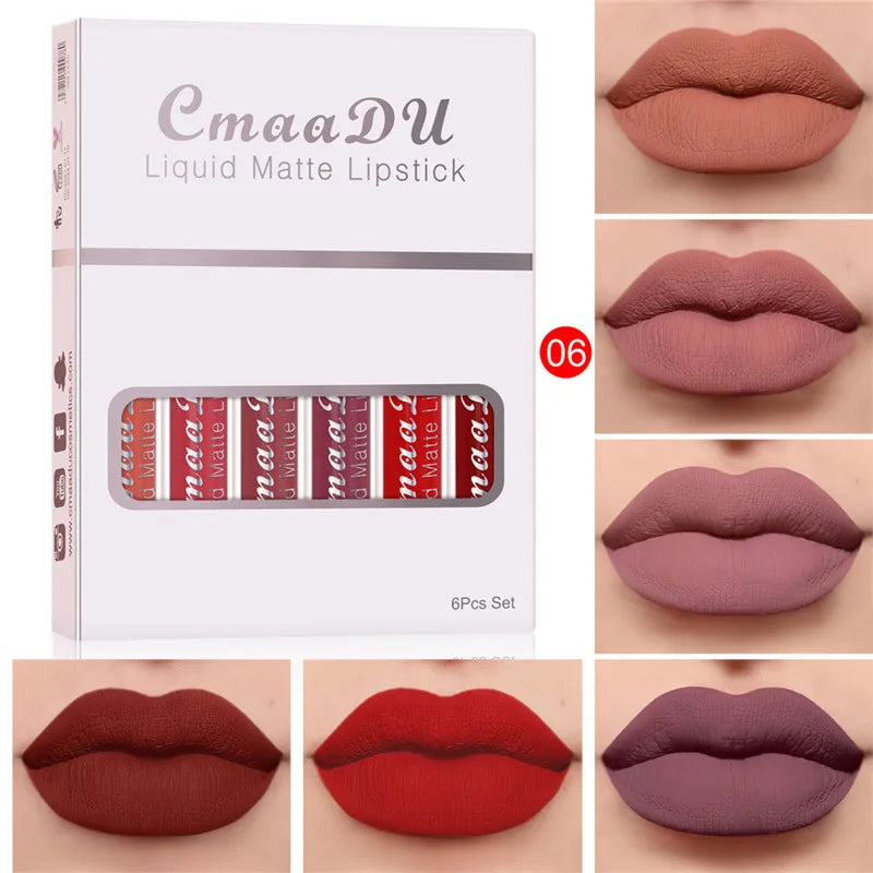 6 Boxes Of Matte Non-stick Waterproof Lipstick - 06-6Pcs