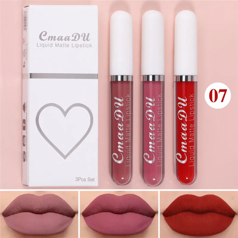 6 Boxes Of Matte Non-stick Waterproof Lipstick - 07-3Pcs