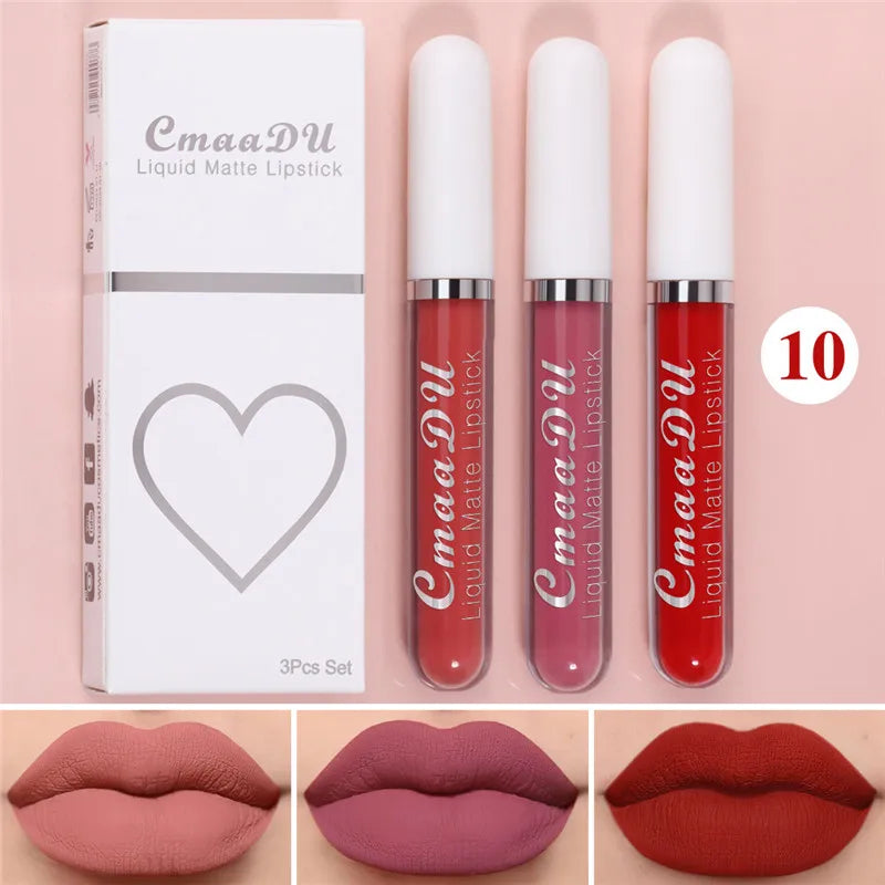 6 Boxes Of Matte Non-stick Waterproof Lipstick - 10-3Pcs