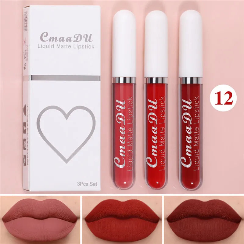 6 Boxes Of Matte Non-stick Waterproof Lipstick - 12-3Pcs