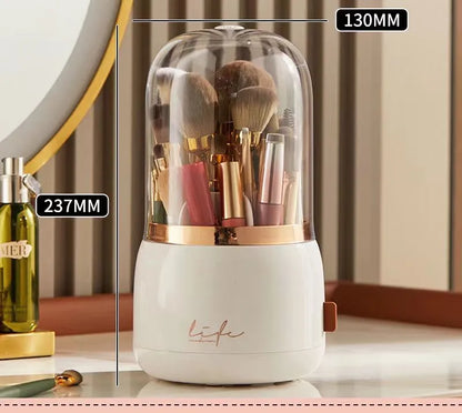 Desktop Makeup Brush Storage Bucket 360° Rotating Makeup
