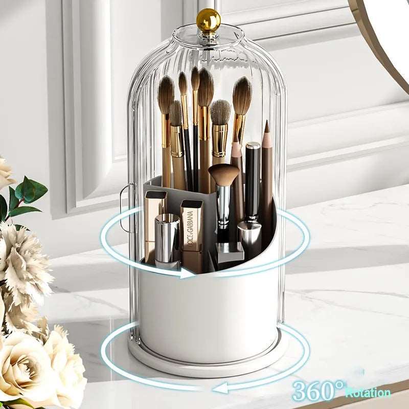 Desktop Makeup Brush Storage Bucket 360° Rotating Makeup