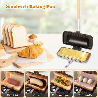 Double-Sided Sandwich Baking Pan Non-Stick Foldable Grill