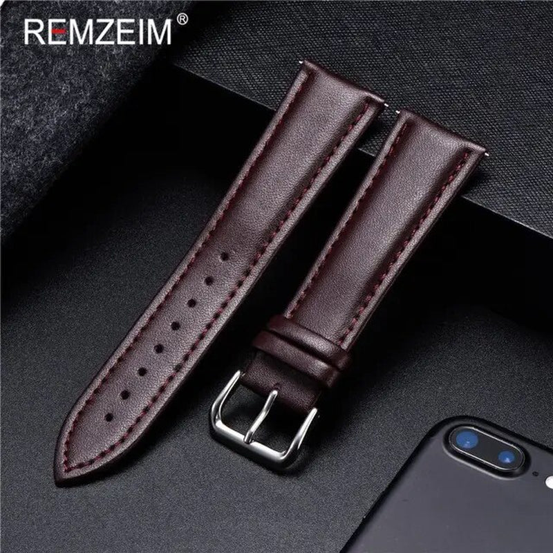 High-Quality Genuine Leather Watchbands with Steel Pin