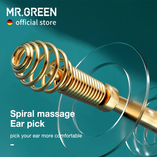 MR.GREEN Ear Wax Removal 360° Spiral Massage Ear Pick Ear Canal Cleaner Stainless Steel Flexible Design Ear Care Tools-Masscheap