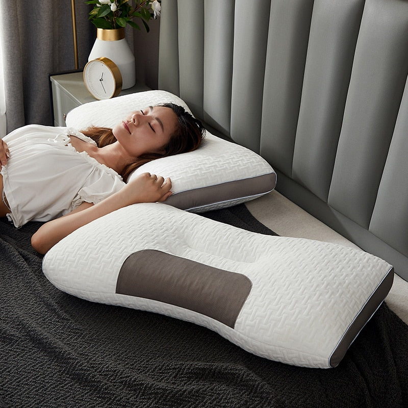 New 3D SPA Massage Pillow Partition To Help Sleep and Protect The Neck Pillow Knitted Cotton Pillow Bedding-Masscheap