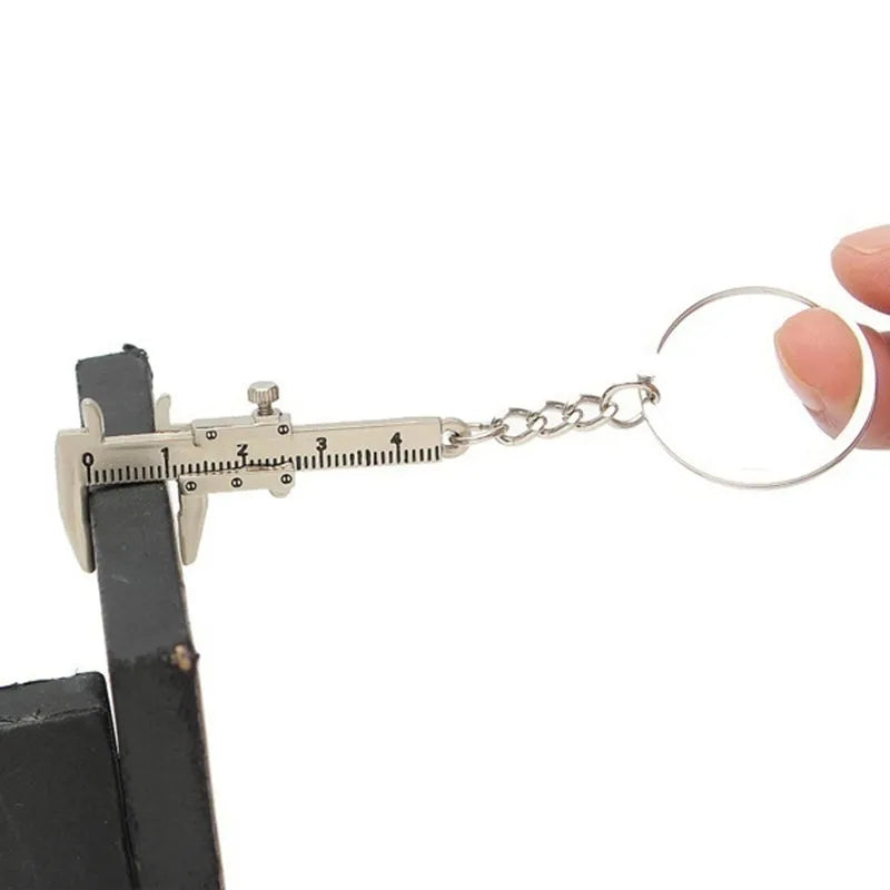 New Fashion Car Key Mini Vernier Caliper Portable 0-40mm keychain Measuring Gauging Tools Car Turbo key Chain Ring Ruler Caliper-Masscheap
