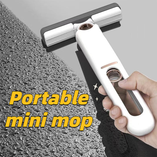 New Portable Self-NSqueeze Mini Mop, Lazy Hand Wash-Free Strong Absorbent Mop Multifunction Portable Squeeze Cleaning Mop Desk Window Glass Cleaner Kitchen Car Sponge Cleaning Mop Home Cleaning Tools-Masscheap