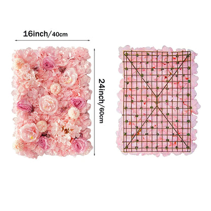 Pink Silk Rose Flower Wall Artificial Flower For Wedding