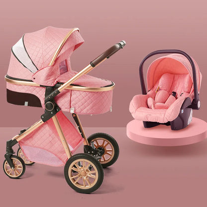 Ultimate Comfort and Style: Explore the World with the Luxury 3-in-1 High Landscape Baby Stroller, the Perfect Companion for Your Little One-Masscheap
