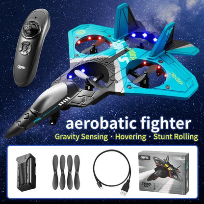 V17 RC Remote Control Airplane 2.4G Remote Control Fighter Hobby Plane Glider Airplane EPP Foam Toys RC Drone Kids Gift-Masscheap