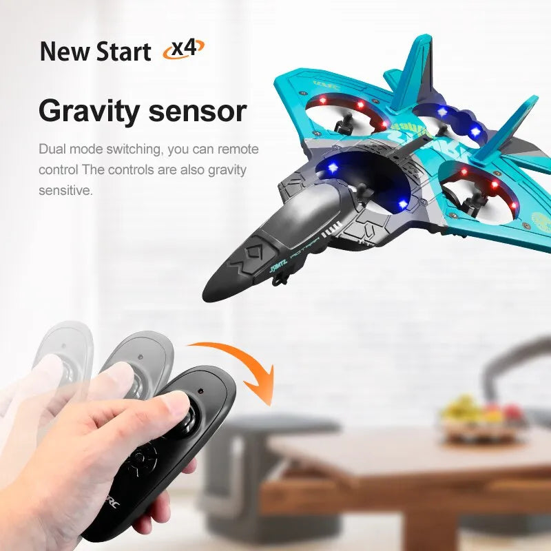 V17 RC Remote Control Airplane 2.4G Remote Control Fighter Hobby Plane Glider Airplane EPP Foam Toys RC Drone Kids Gift-Masscheap