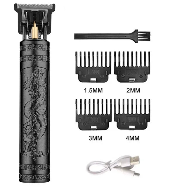 Vintage T9 Electric Hair Cutting Machine Hair Clipper Professional Men Shaver Rechargeable Barber Trimmer for Men Dragon Buddha-Masscheap