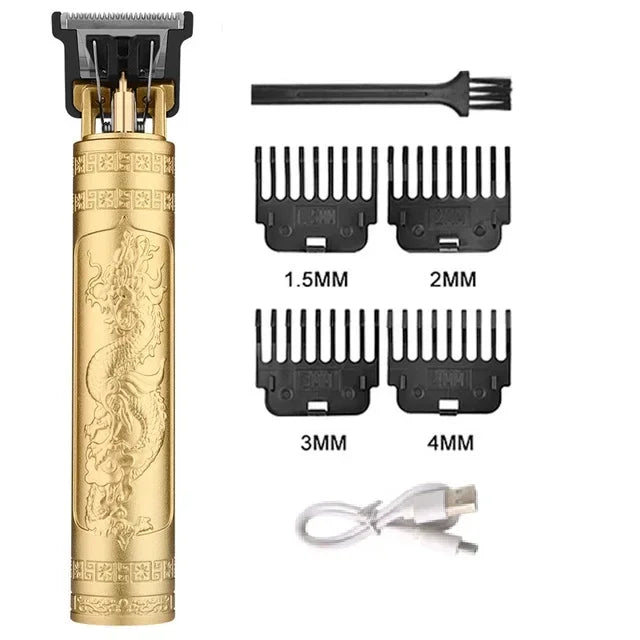 Vintage T9 Electric Hair Cutting Machine Hair Clipper Professional Men Shaver Rechargeable Barber Trimmer for Men Dragon Buddha-Masscheap