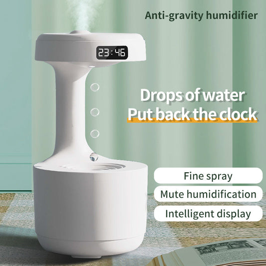 Water Droplet Air Humidifier 800ml Anti-gravity Diffuser Night Light Weightless Sprayer Creative Decorations Holiday Cool Gifts-Masscheap