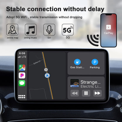 Wireless Car Play Adapter For Wired To Wireless For Android or Apple Auto Dongle Bluetooth 5GHz WiFi with USB C OTG Converter-Masscheap