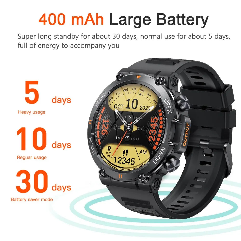 1.39 Inch HD Bluetooth Call Smart Watch Men Sports Fitness Tracker Heart Monitor 400mAh Smartwatch For XIAOMI Android IOS K56-Masscheap