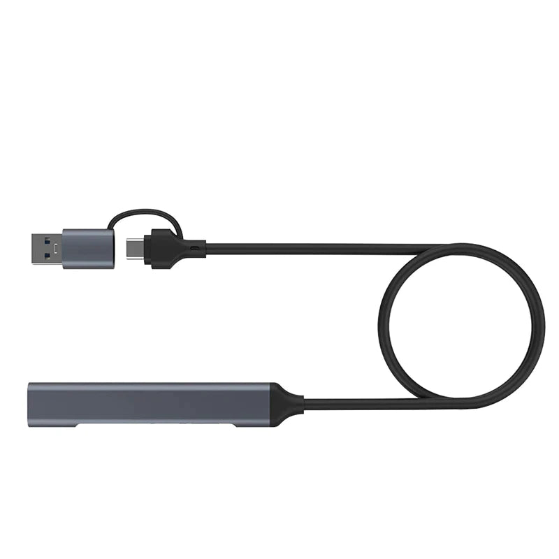 1 PCS 2 In 1(USB-C+USB-A) 4 Port Hub USB 2.0X3+USB 3.0X1
