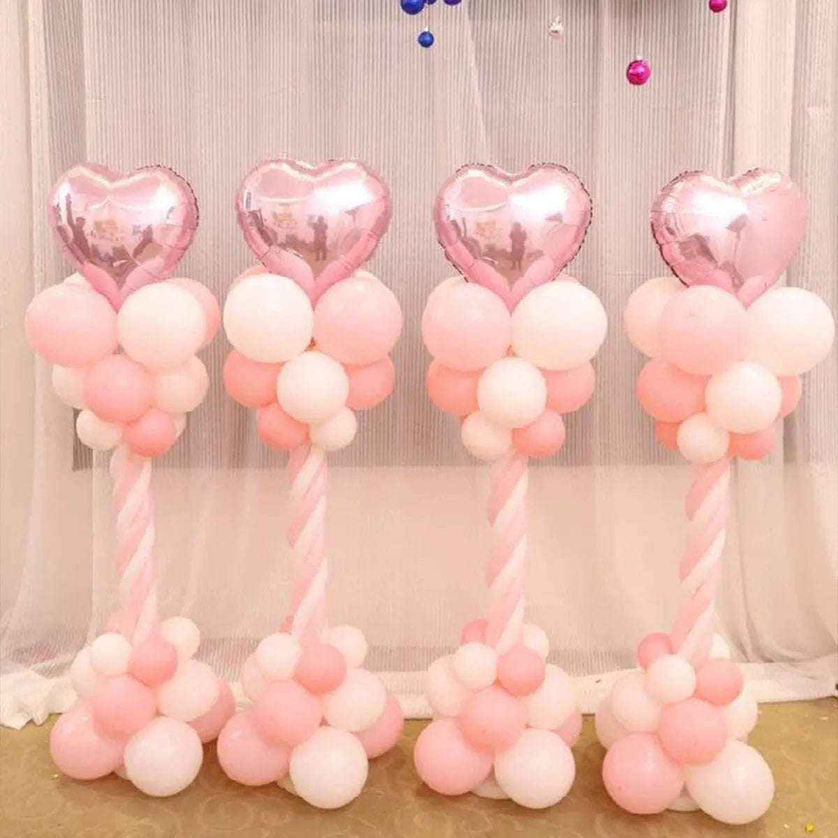 1/2set Adjustable Balloon Column Stand Metal Balloon Stand Holder with Plastic Base for Wedding Decor Birthday Baby Shower Party-Masscheap