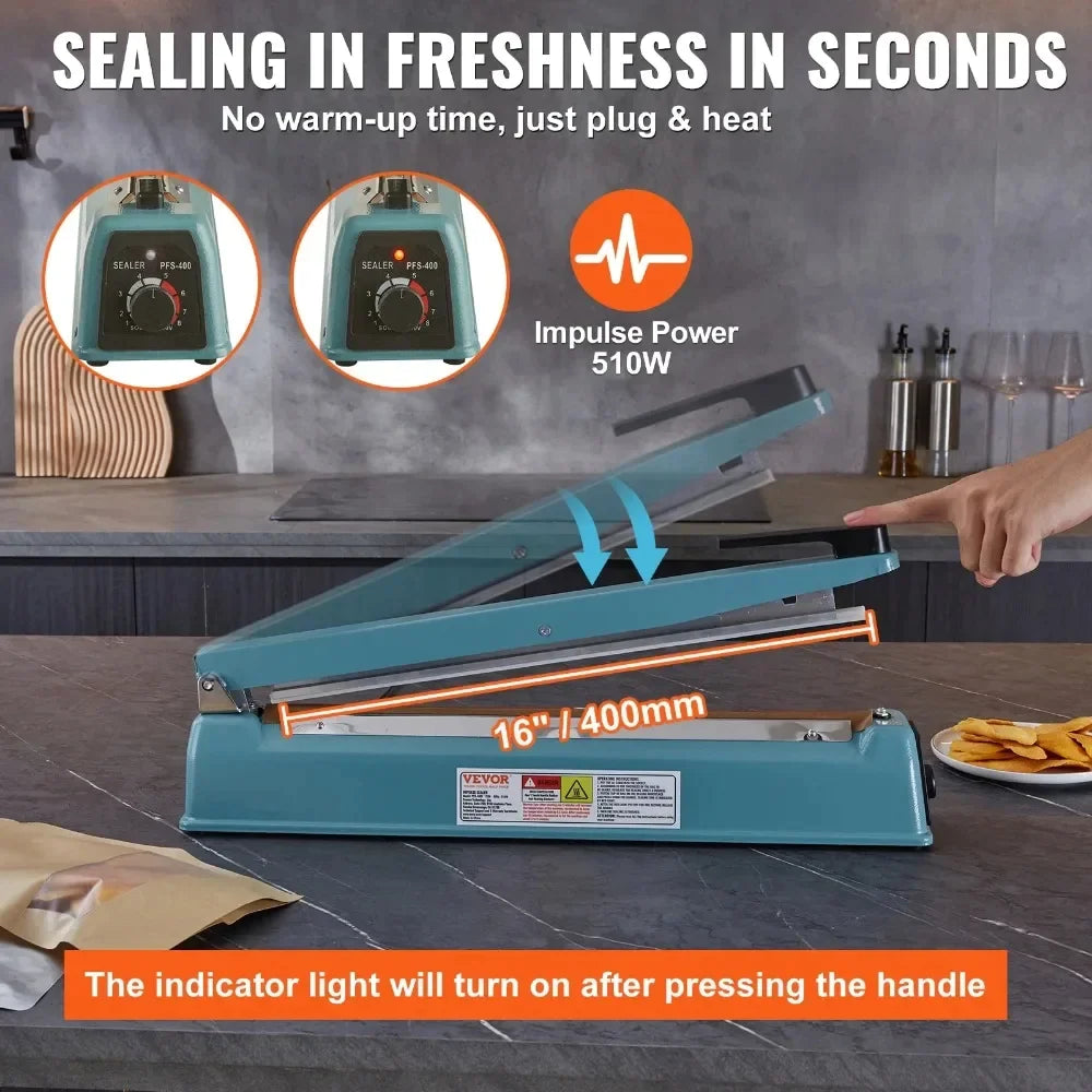 16’ Iron Hand Impulse Heat Sealer Machine Poly Bag