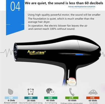 220V Hair Dryer Professional 2200W Gear Strong Power Blow