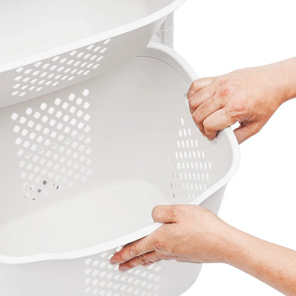 3-Layer Laundry Basket with Wheels Clothes Storage Basket