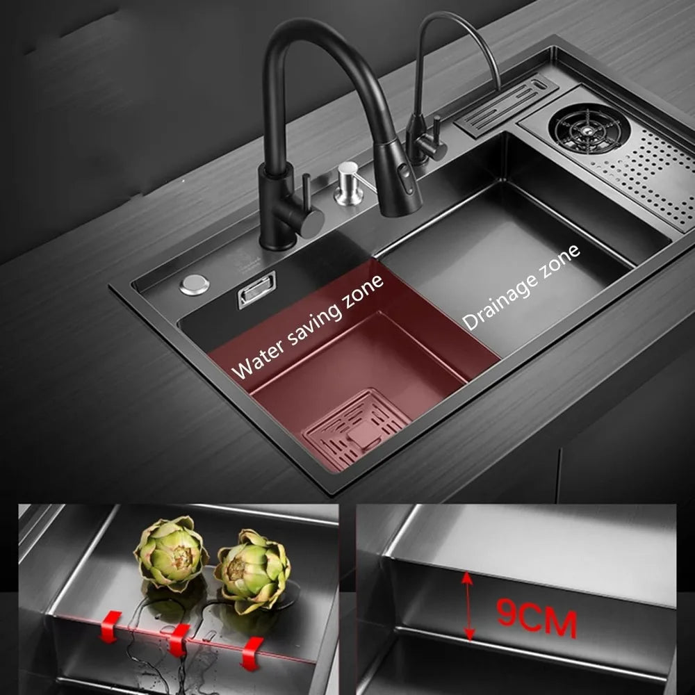 32.3’’ Kitchen Sink Black Nano Sink Useful Things for