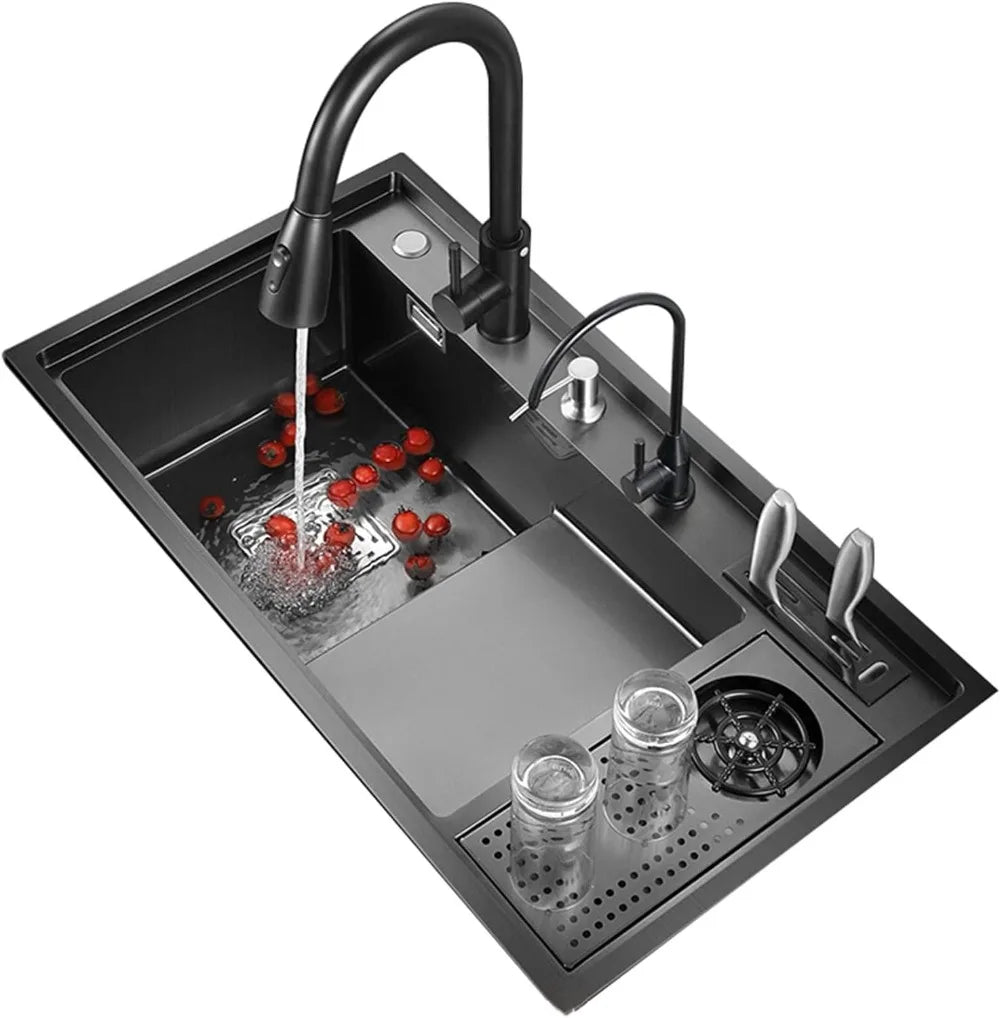 32.3’’ Kitchen Sink Black Nano Sink Useful Things for