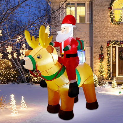 6 Ft Christmas Inflatable Santa with Gift Box LED Lights