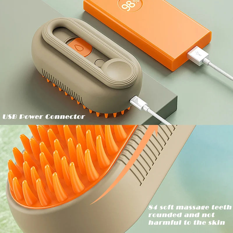 Pet Steam Brush 3 In 1 Hair Removal - 7 Days Fast Shipping