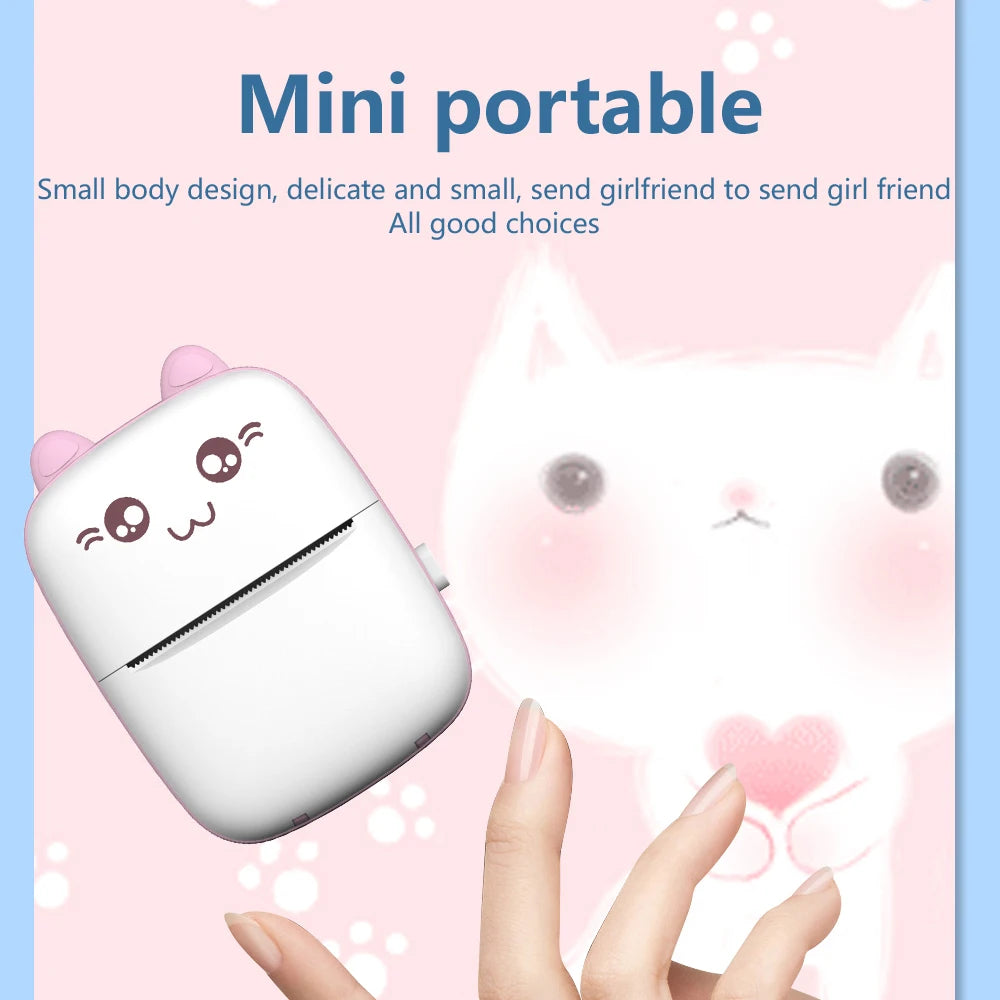 Meow Mini Label Printer Thermal Portable Printers Stickers Paper Inkless Wireless Impresora Portátil 200dpi Android IOS 57mm