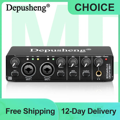 Audio Interface Depusheng MD22 Professional Sound Card with