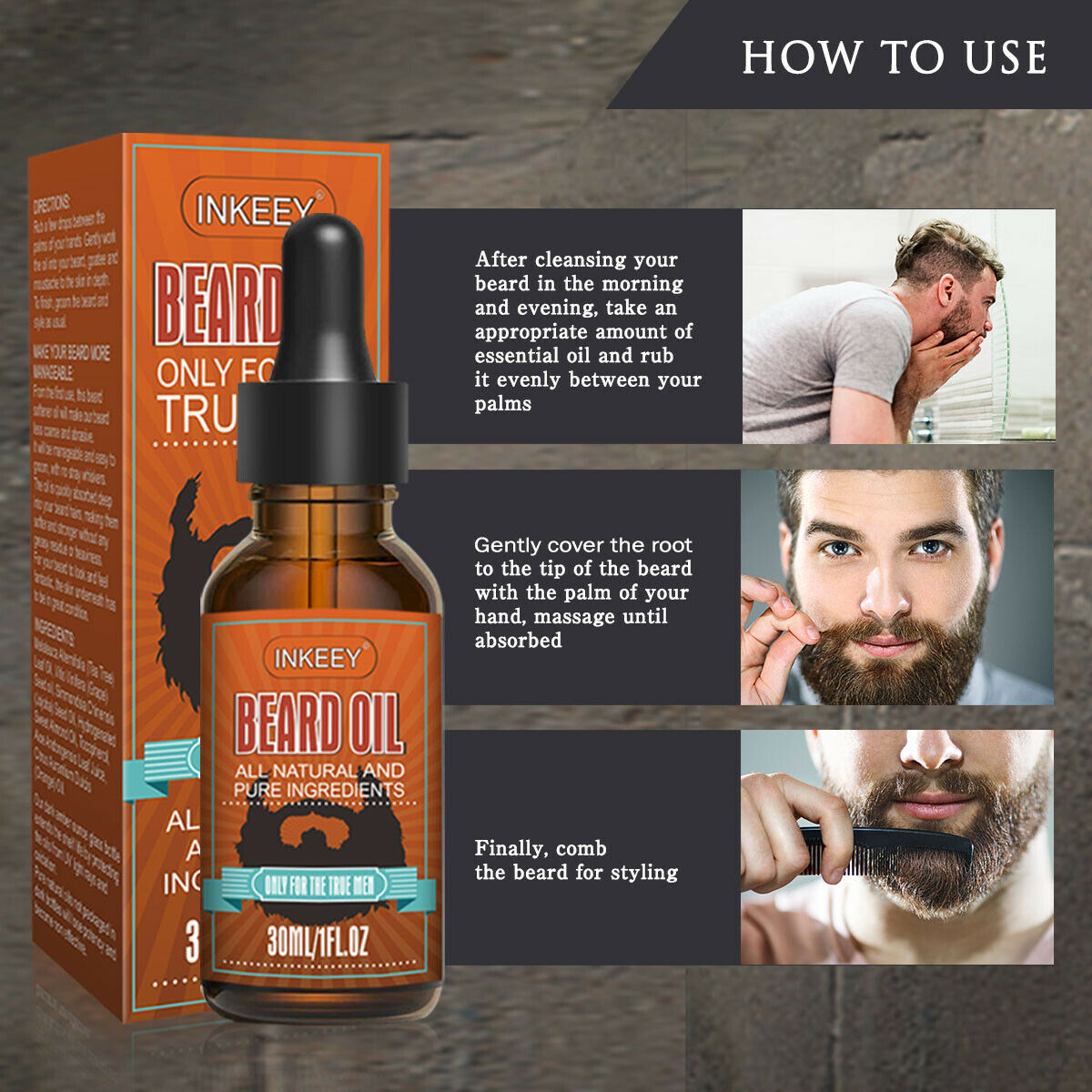 Beard Oil For MEN Hair Growth Oil Serum Mustache Grooming