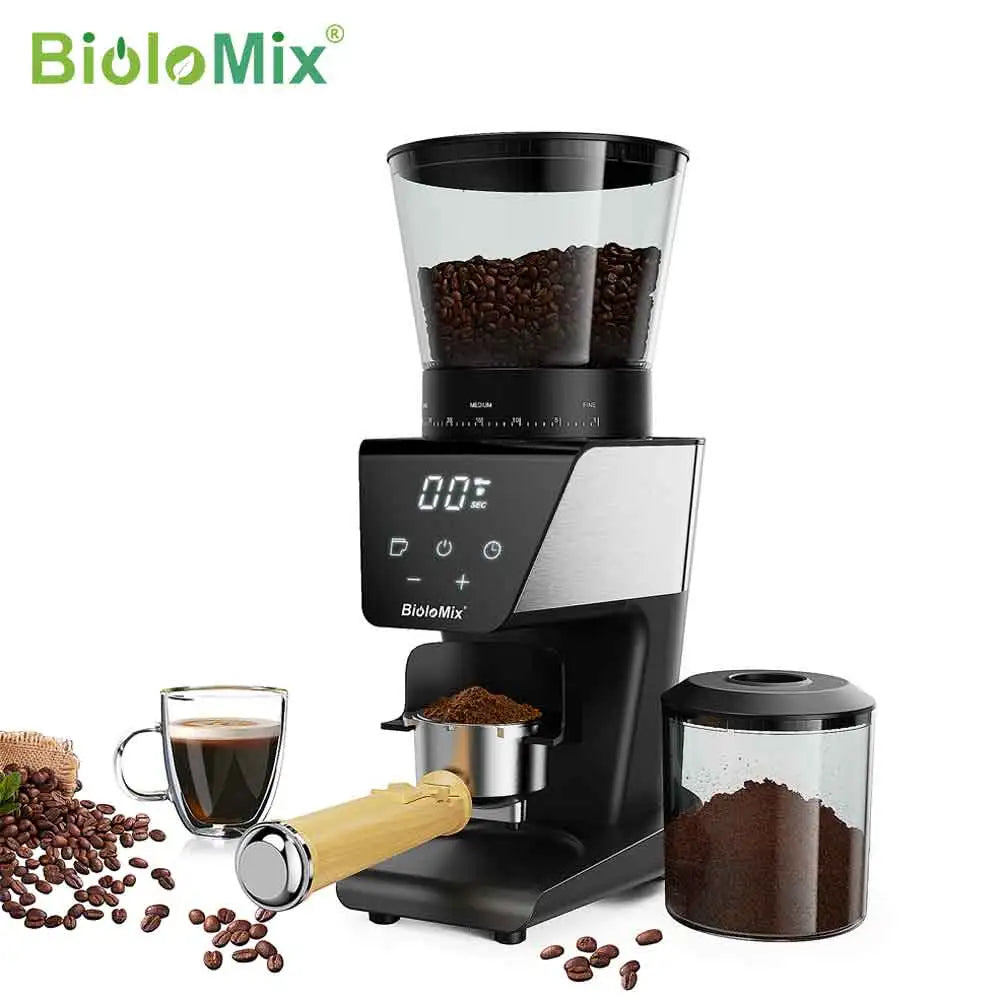BioloMix Automatic Burr Mill Electric Coffee Grinder with