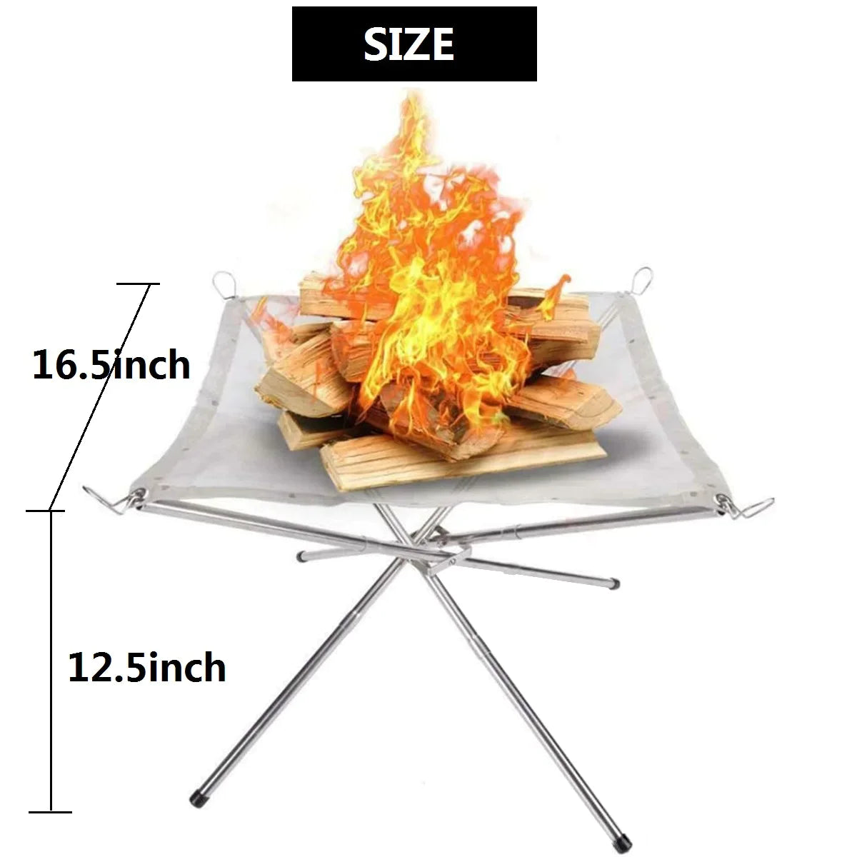 Bonfire Campfire Pit Camping Wood Stove Stand Frame Fire