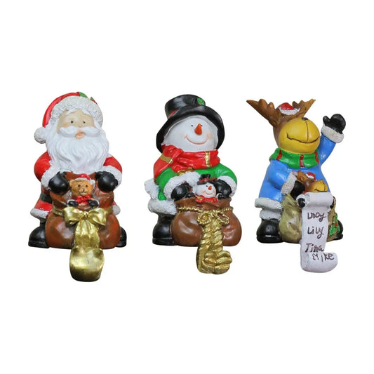 Christmas Supplies Santa Snowman and Reindeer With Gift