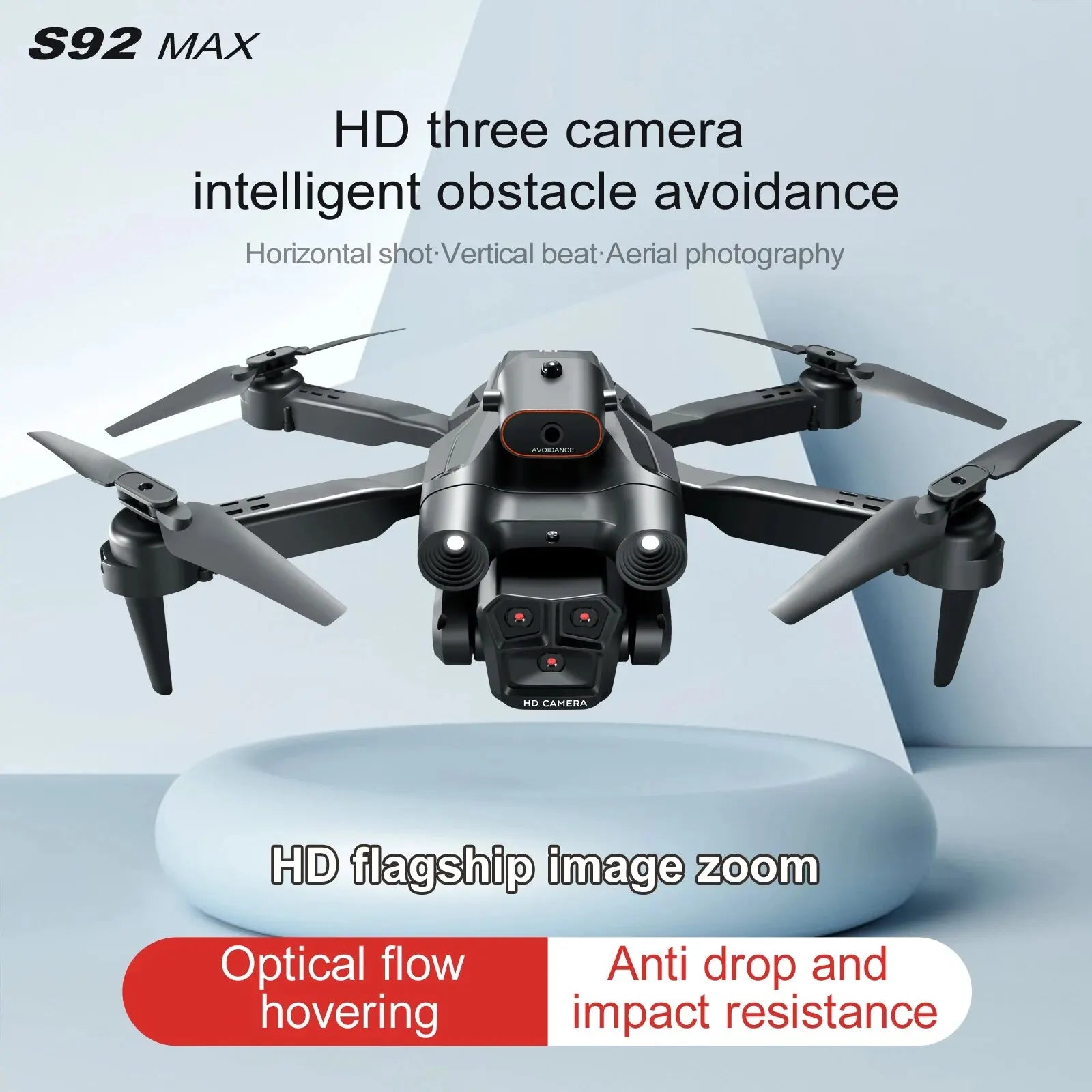 S92 HD 4K Drone with High Grip Foldable Mini RC WiFi Aerial