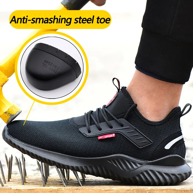 Safety Shoes Men With Steel Toe Cap Anti-smash Men Work