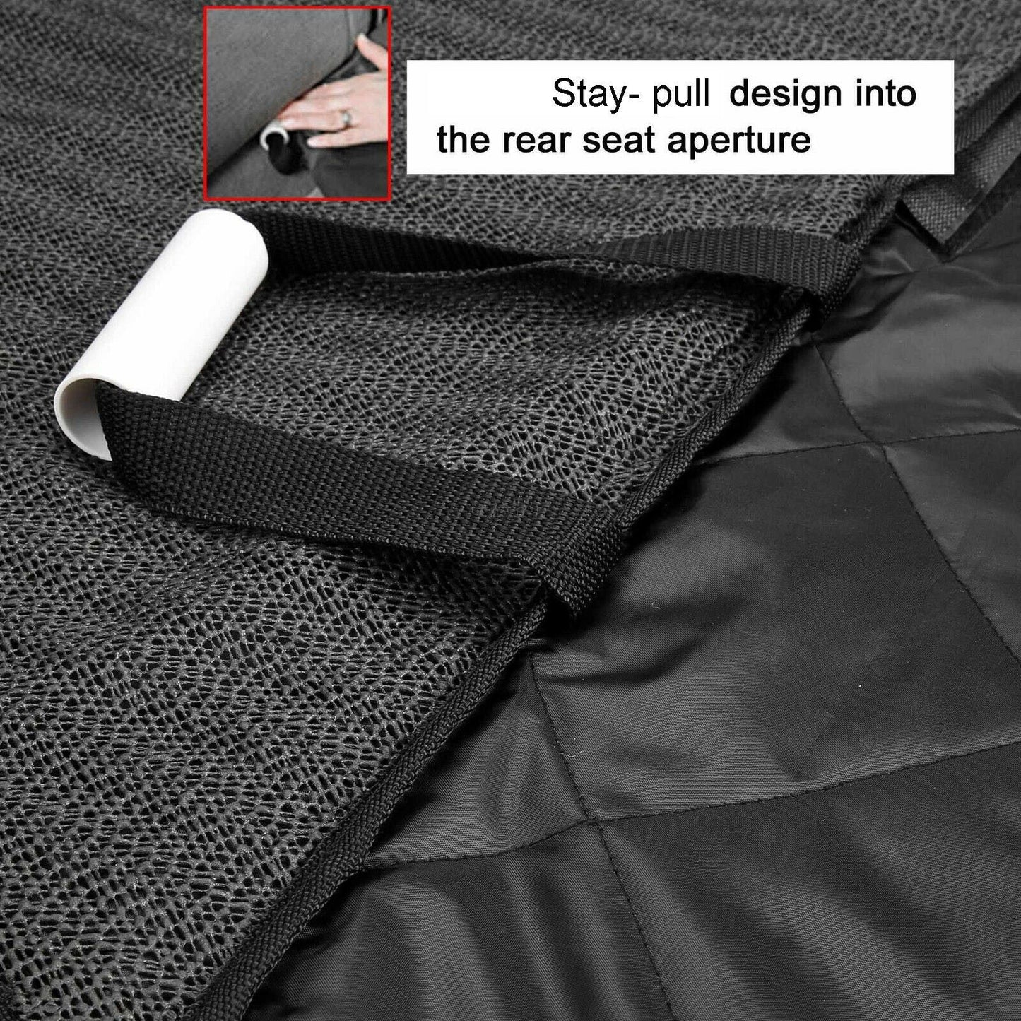 Seat Cover Rear Back Car Pet Dog Travel Waterproof Bench Protector Luxury -Black-Masscheap