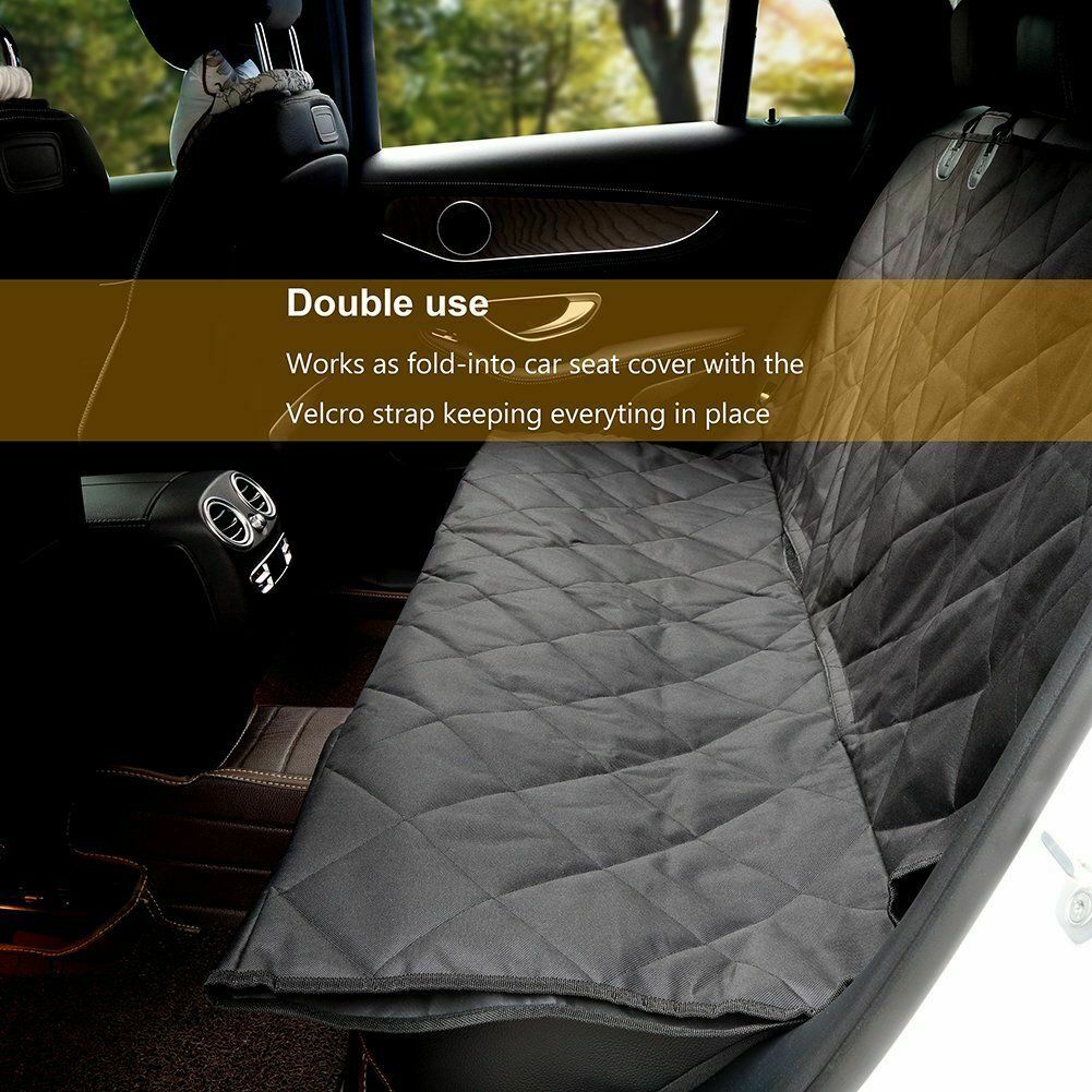 Seat Cover Rear Back Car Pet Dog Travel Waterproof Bench Protector Luxury -Black-Masscheap