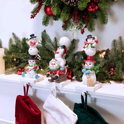 Set of 3 Snowmen Christmas Stocking Holders 9 Inch Free