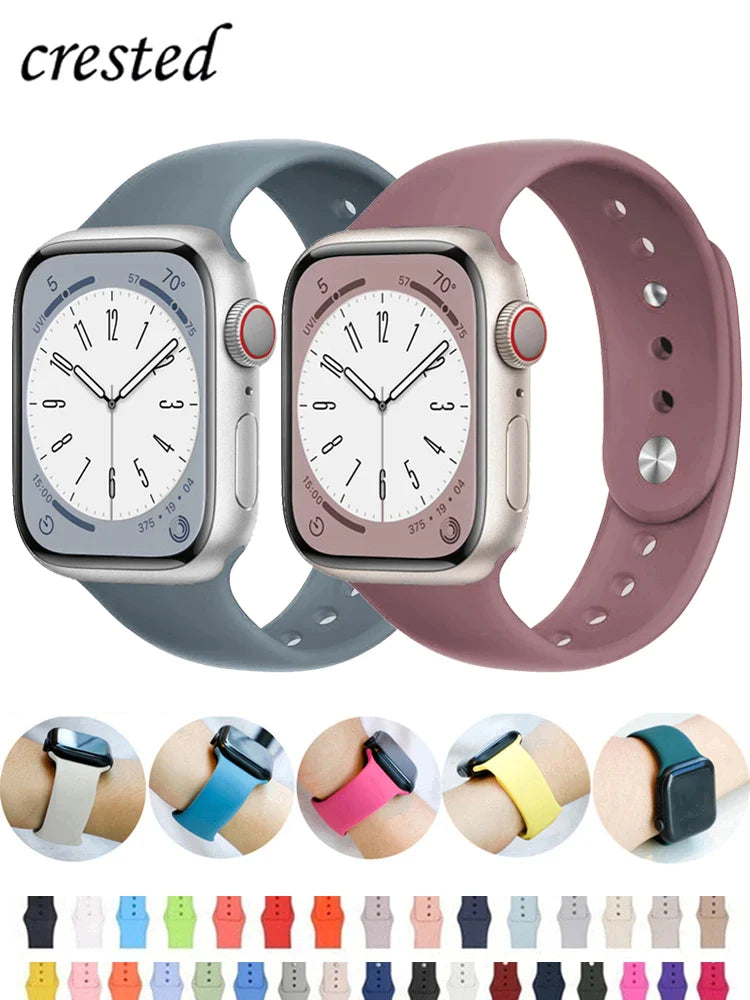 Silicone strap For Apple Watch bands 44mm 40mm 49mm 45mm