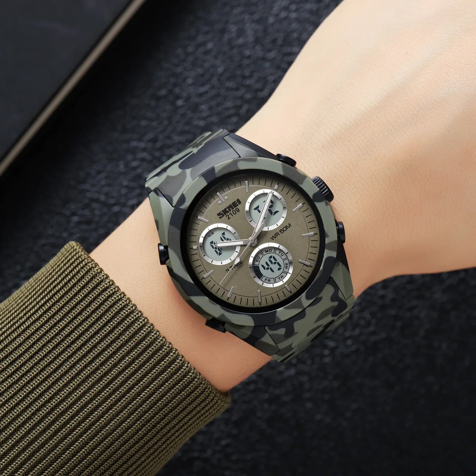 SKMEI Multifunctional 3 Time Military Camouflage Countdown